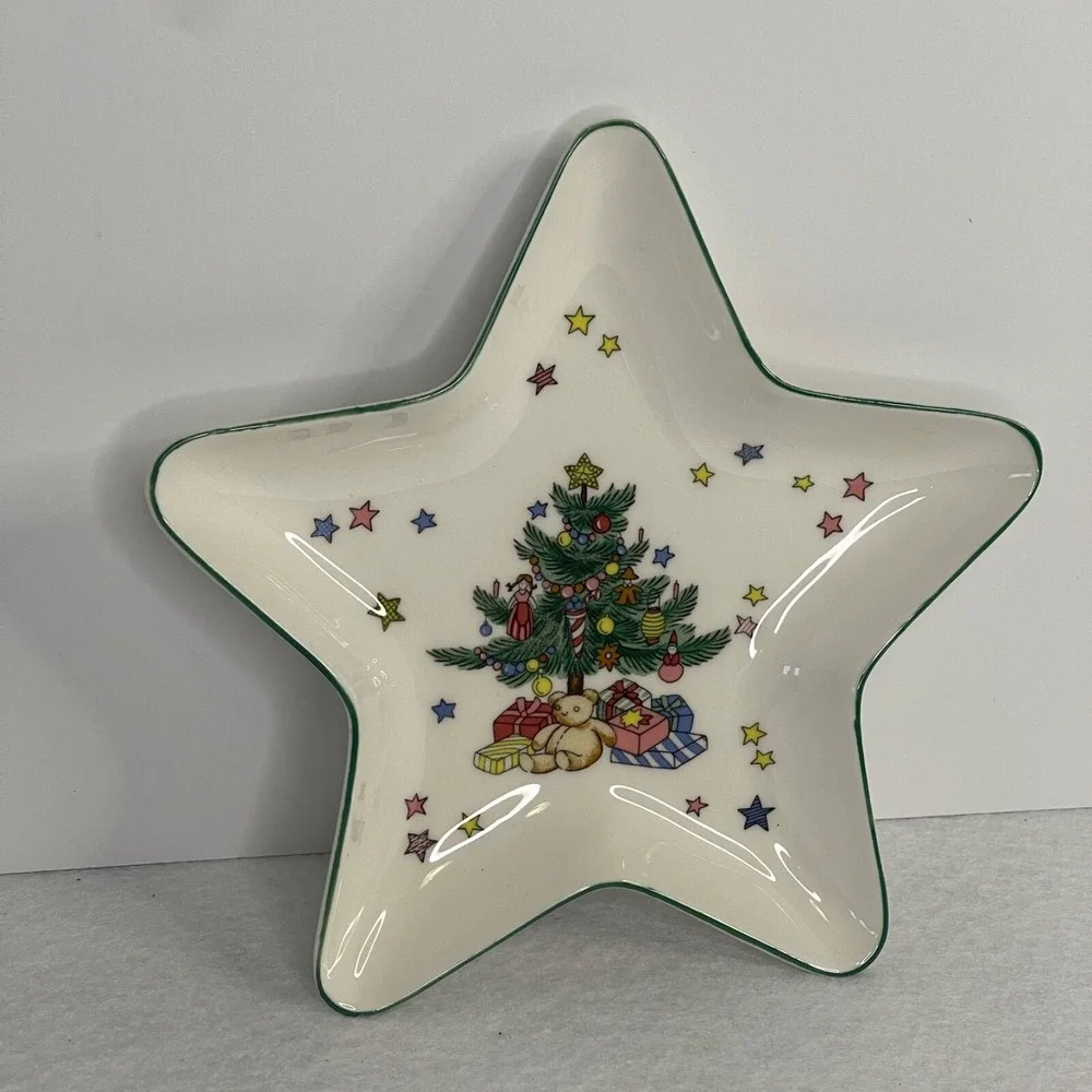 Nikko Porcelain Star Shaped Christmas Trinket Dish Snack Dish Japan 6